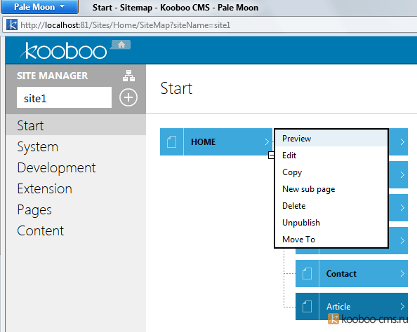 kooboo site preview